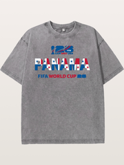 Panama 2026 Flag-Inspired Graphic Washed T-shirt