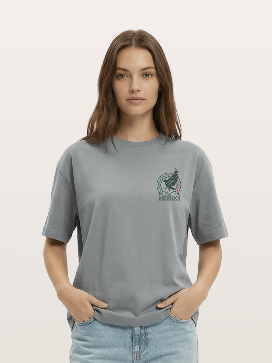 Mexico Football Eagle Crest Cotton T-shirt