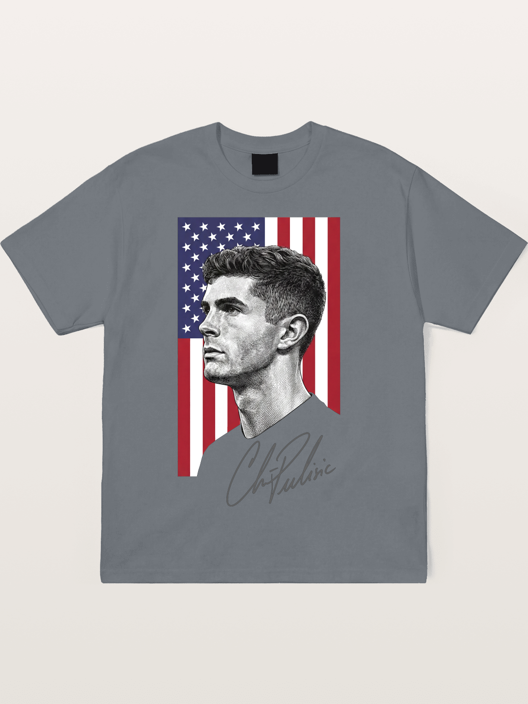 Christian Pulisic US Flag Backdrop Cotton T-shirt