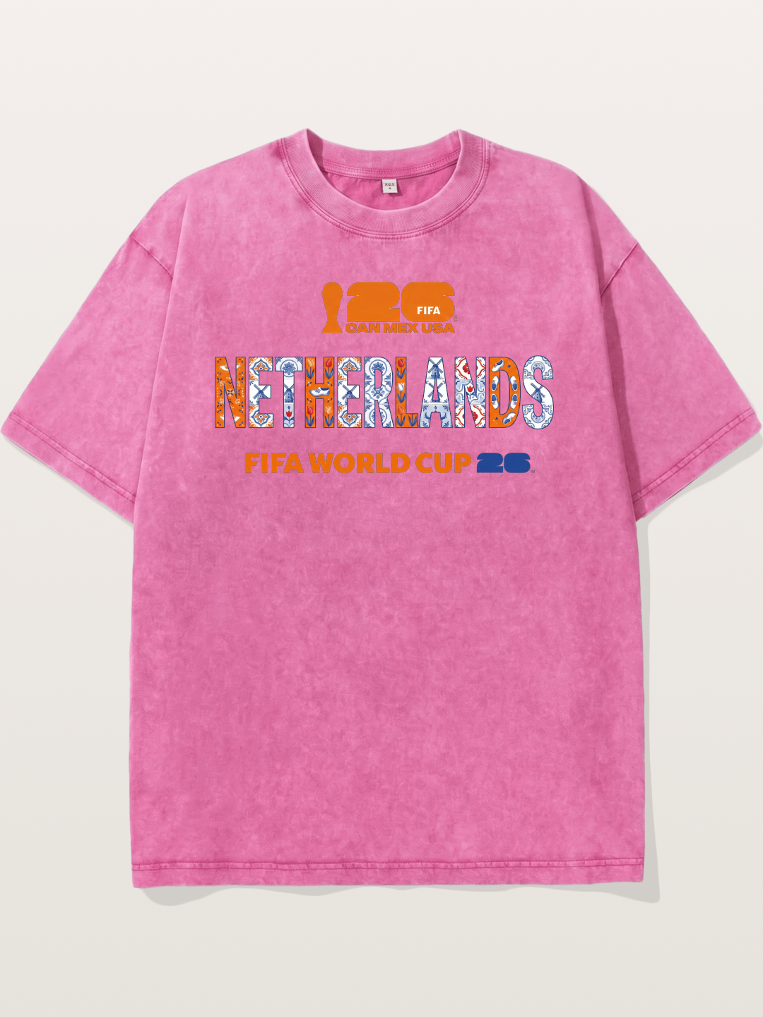Netherlands 2026 Delft Blue Typo Washed T-shirt