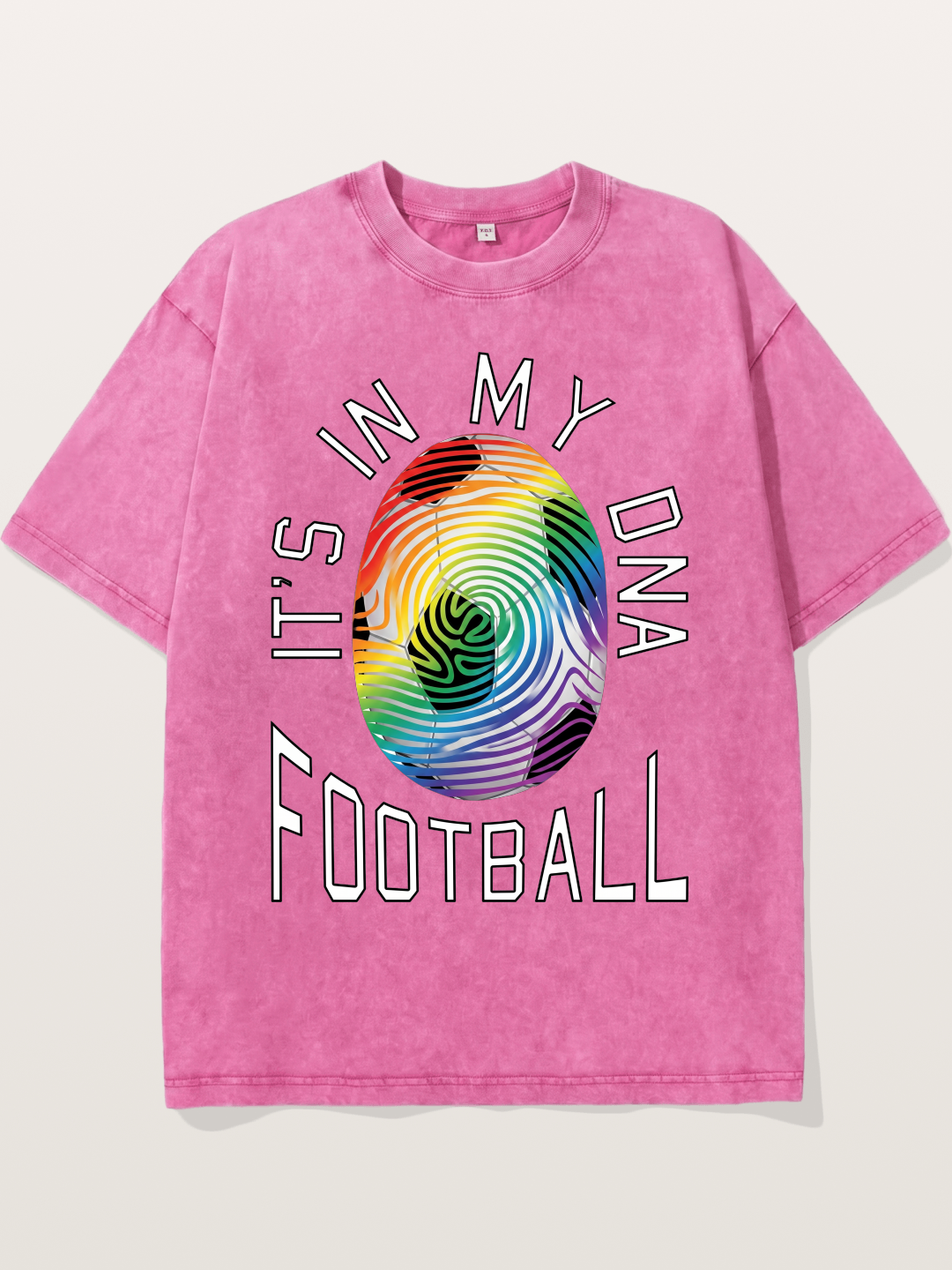 Football DNA Rainbow Print Washed T-shirt