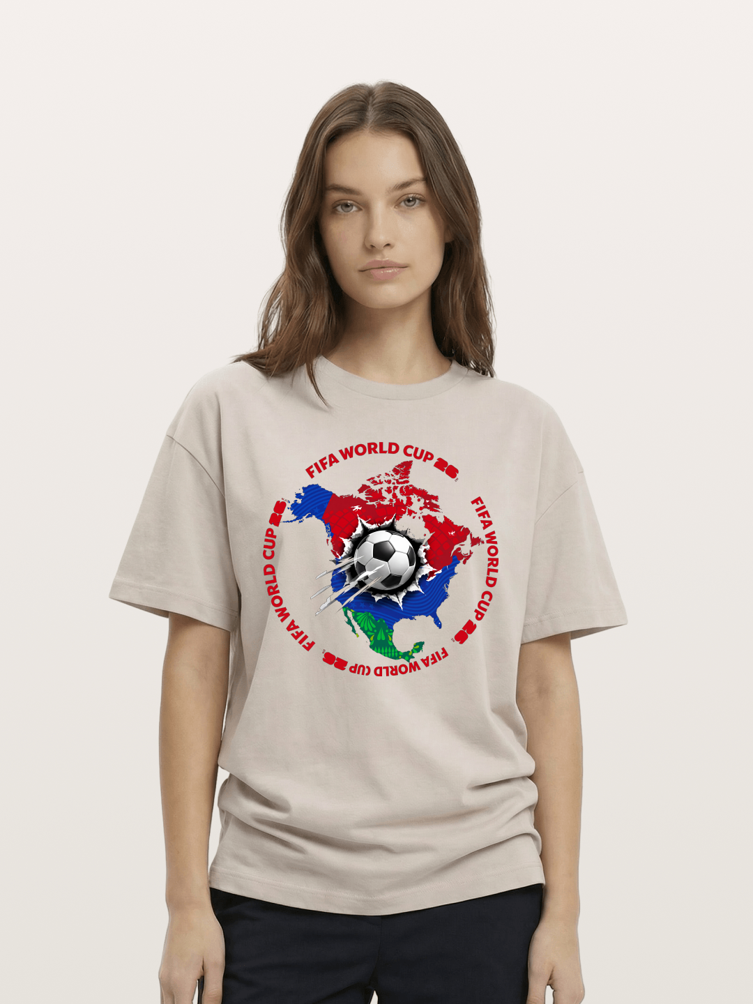 Soccer Ball Americas Burst Design Cotton T-shirt