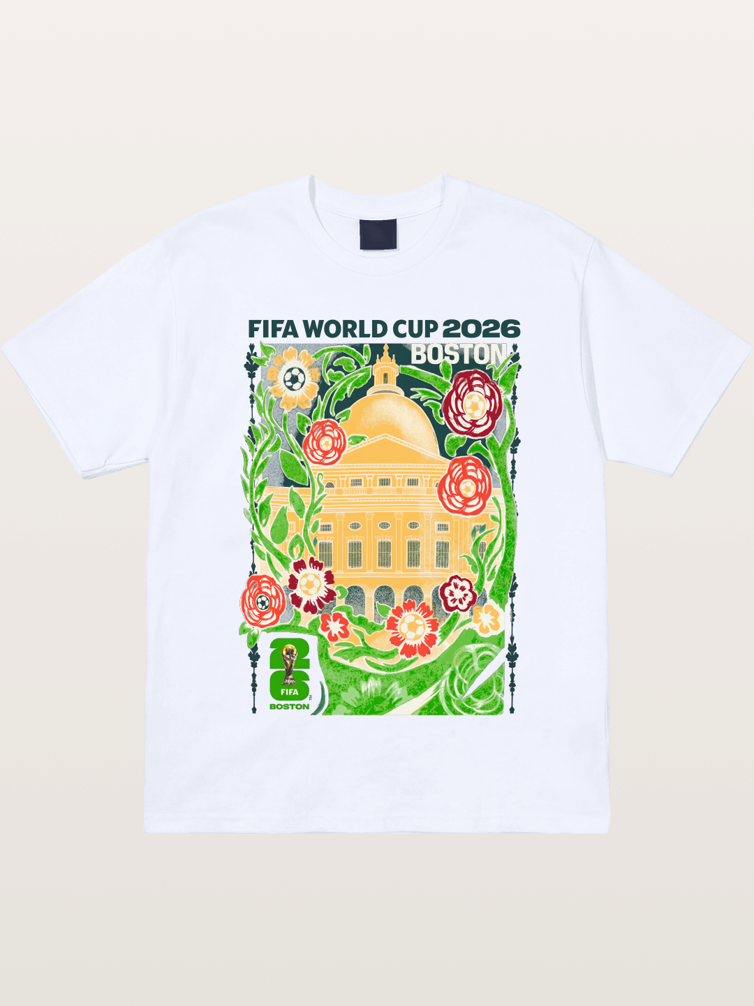 Boston WC 2026 Floral City Hall Art Gildan T-shirt