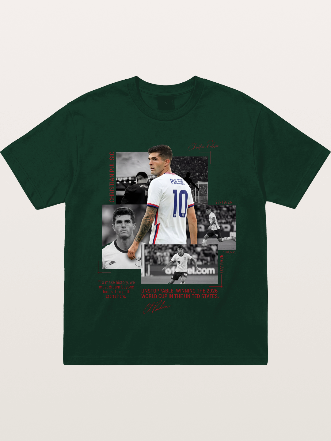 Christian Pulisic Match Day Montage Gildan T-shirt