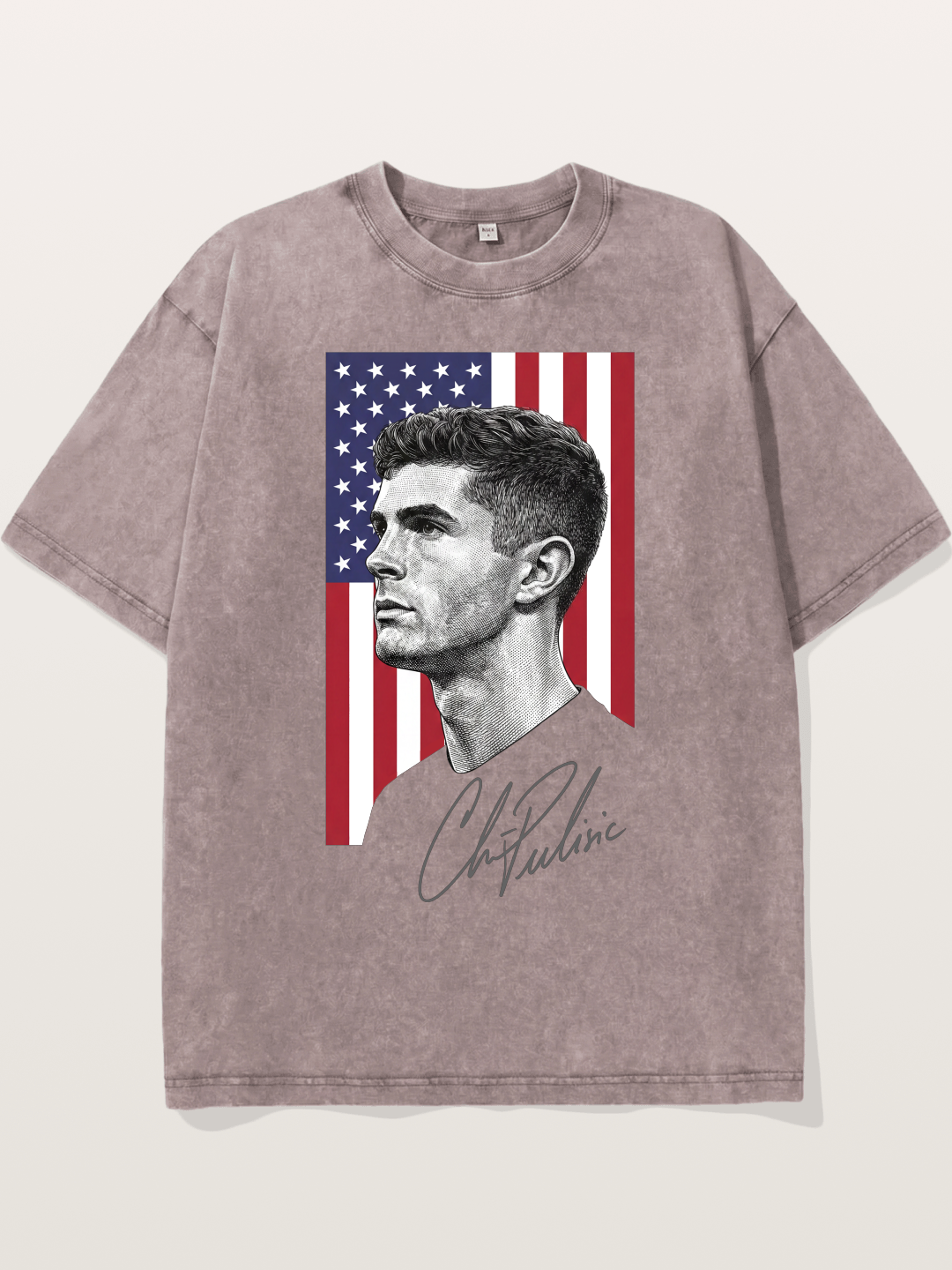 Christian Pulisic US Flag Backdrop Washed T-shirt