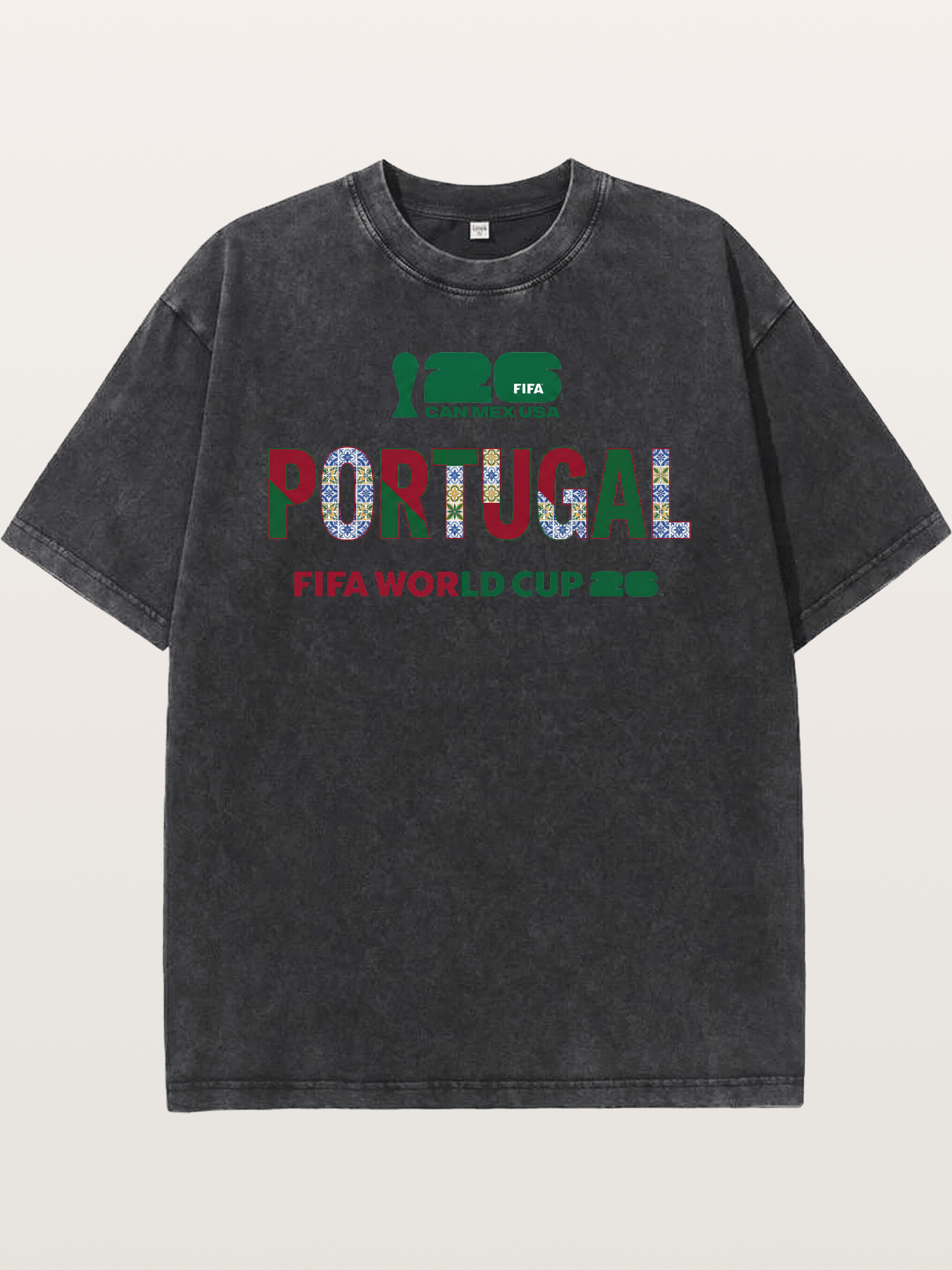 Portugal 2026 Pattern Art Washed T-shirt