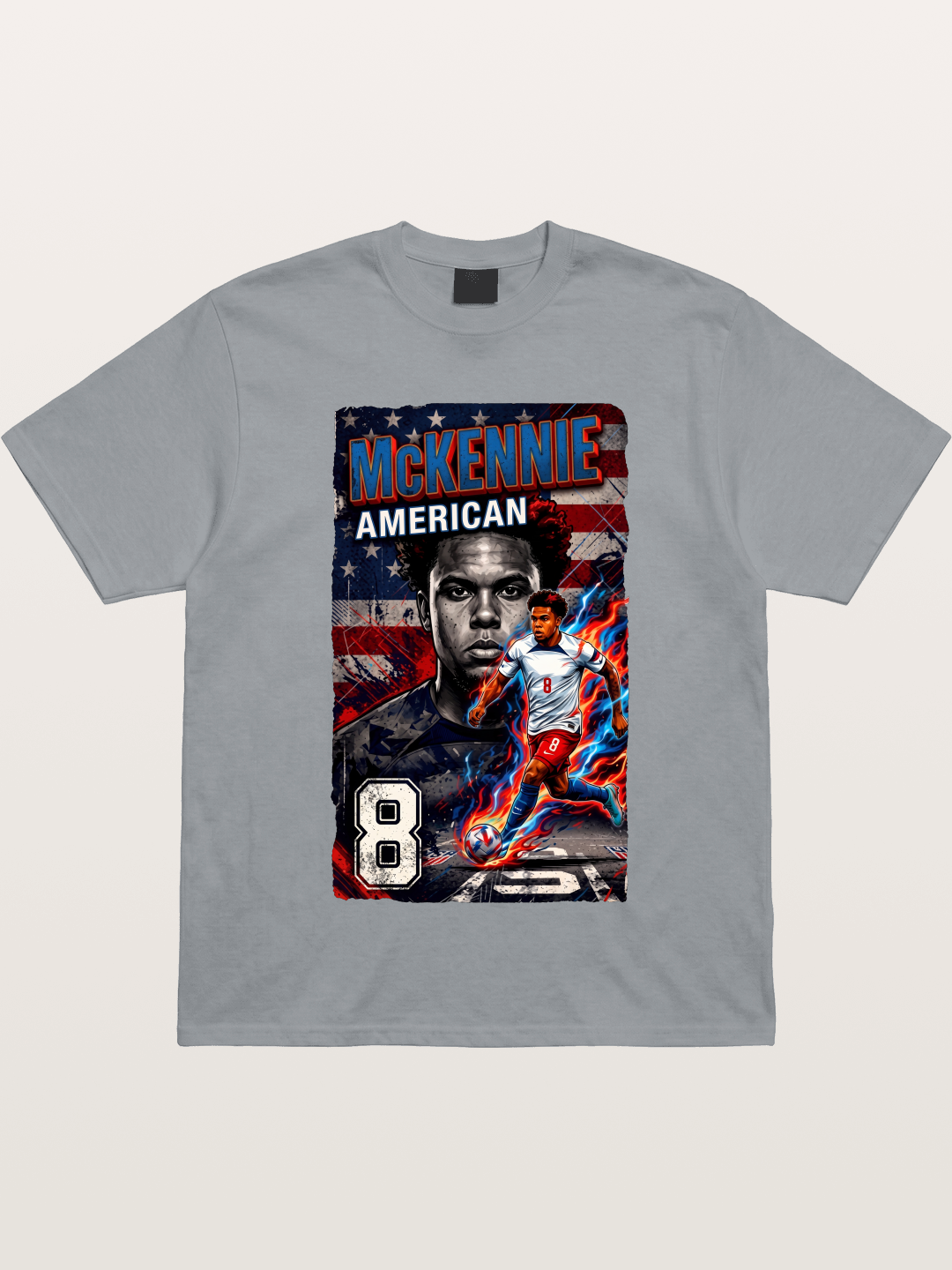 Weston Mckennie Fiery Retro Design Gildan T-shirt