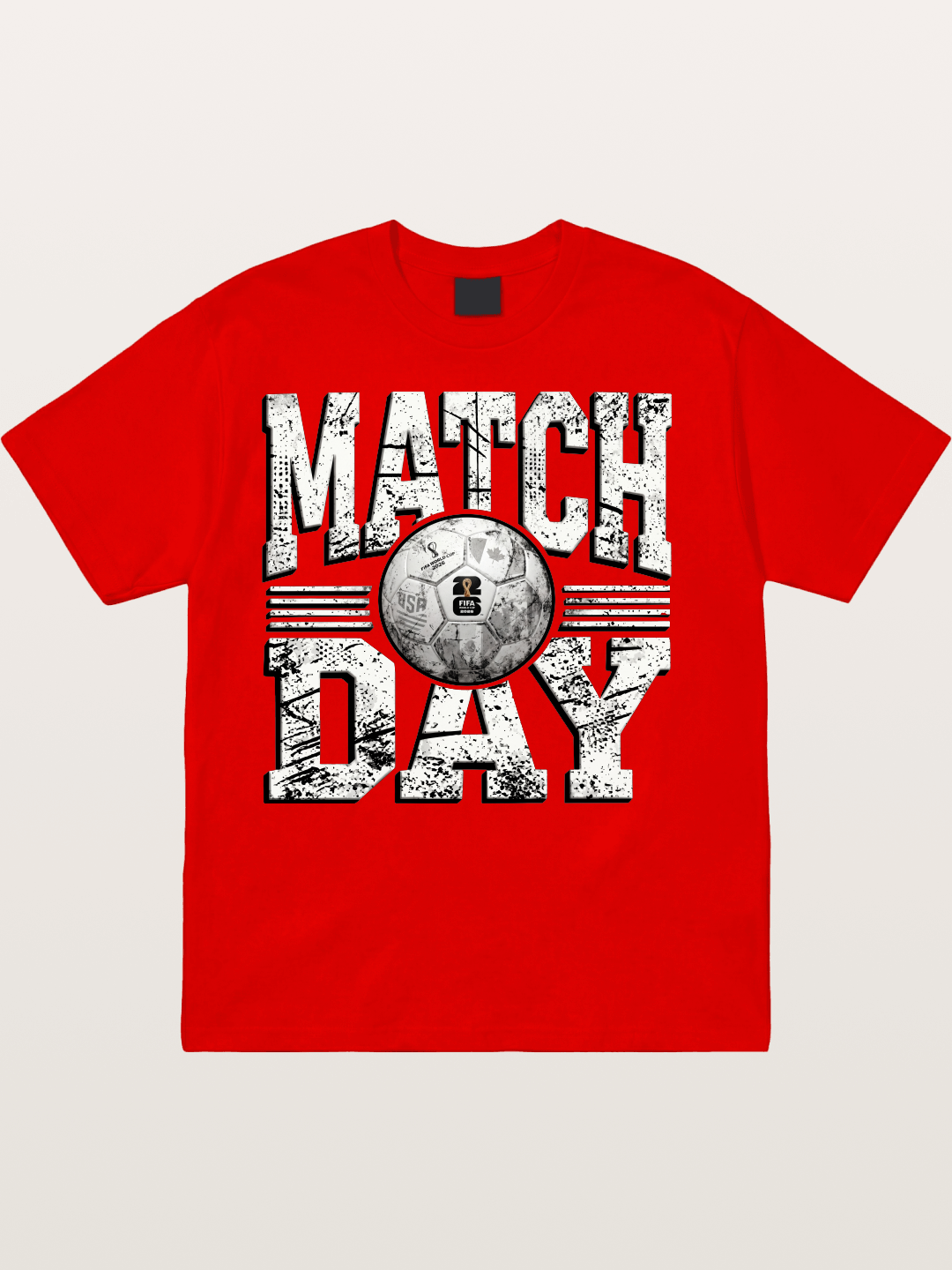 Match Day Grunge Soccer Print Cotton T-shirt