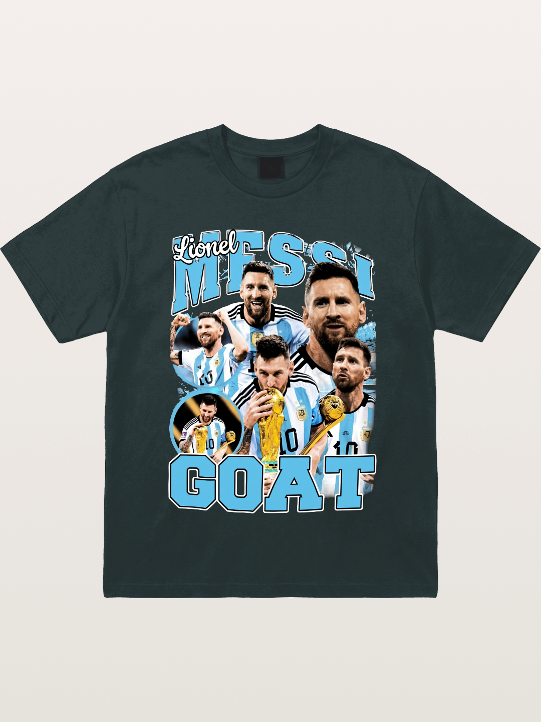 Lionel Messi GOAT Argentina Collage Gildan T-shirt