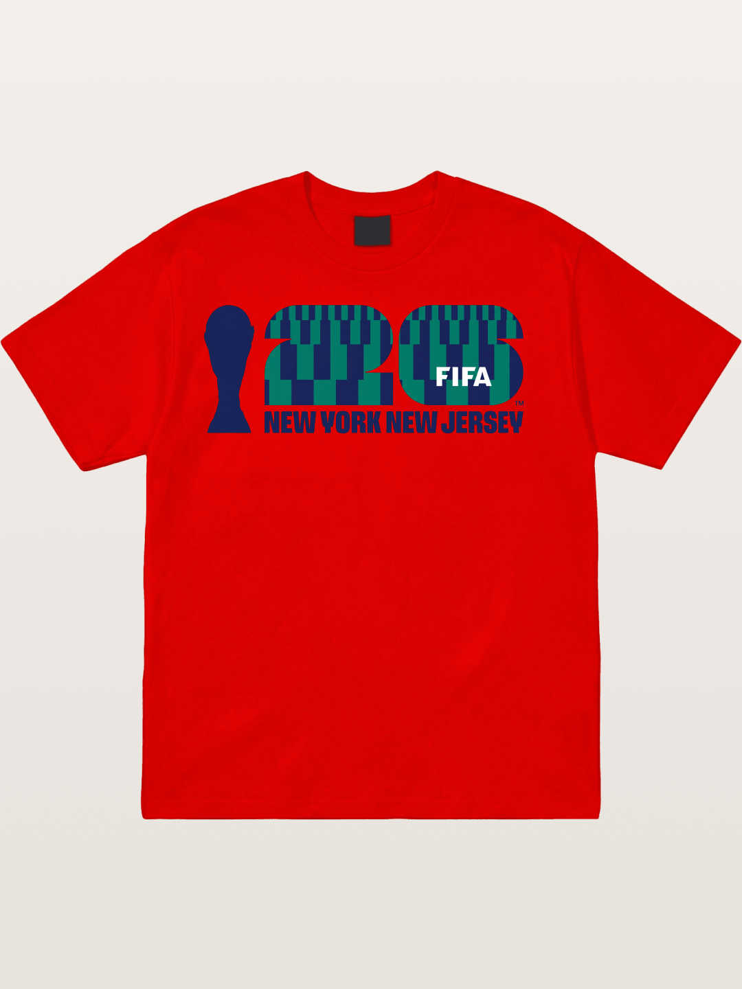 NYNJ WC 2026 Blue Geometric Logo Cotton T-shirt
