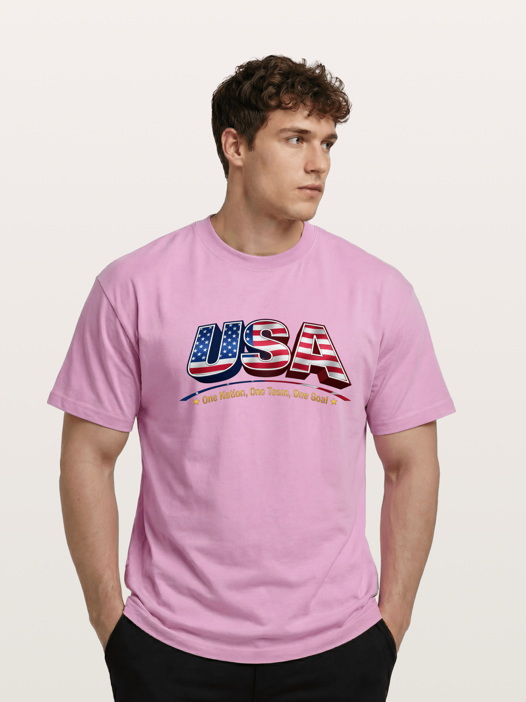 USA Flag 3D Letter World Cup Gildan T-shirt
