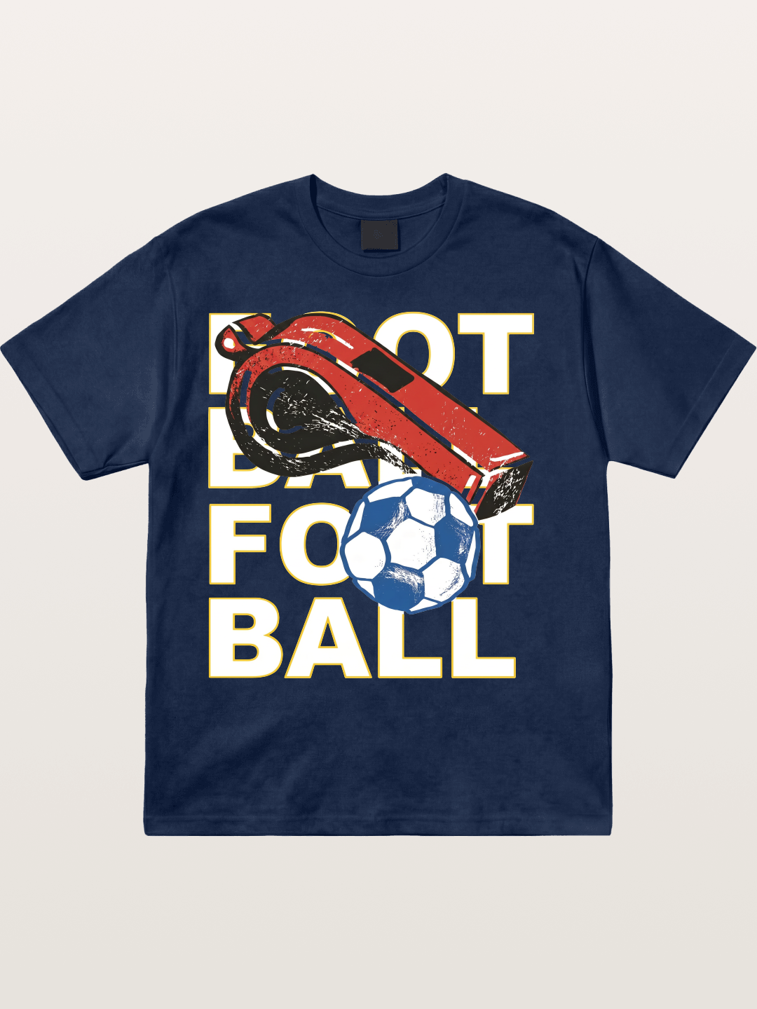 Retro Whistle Football Art Cotton T-shirt