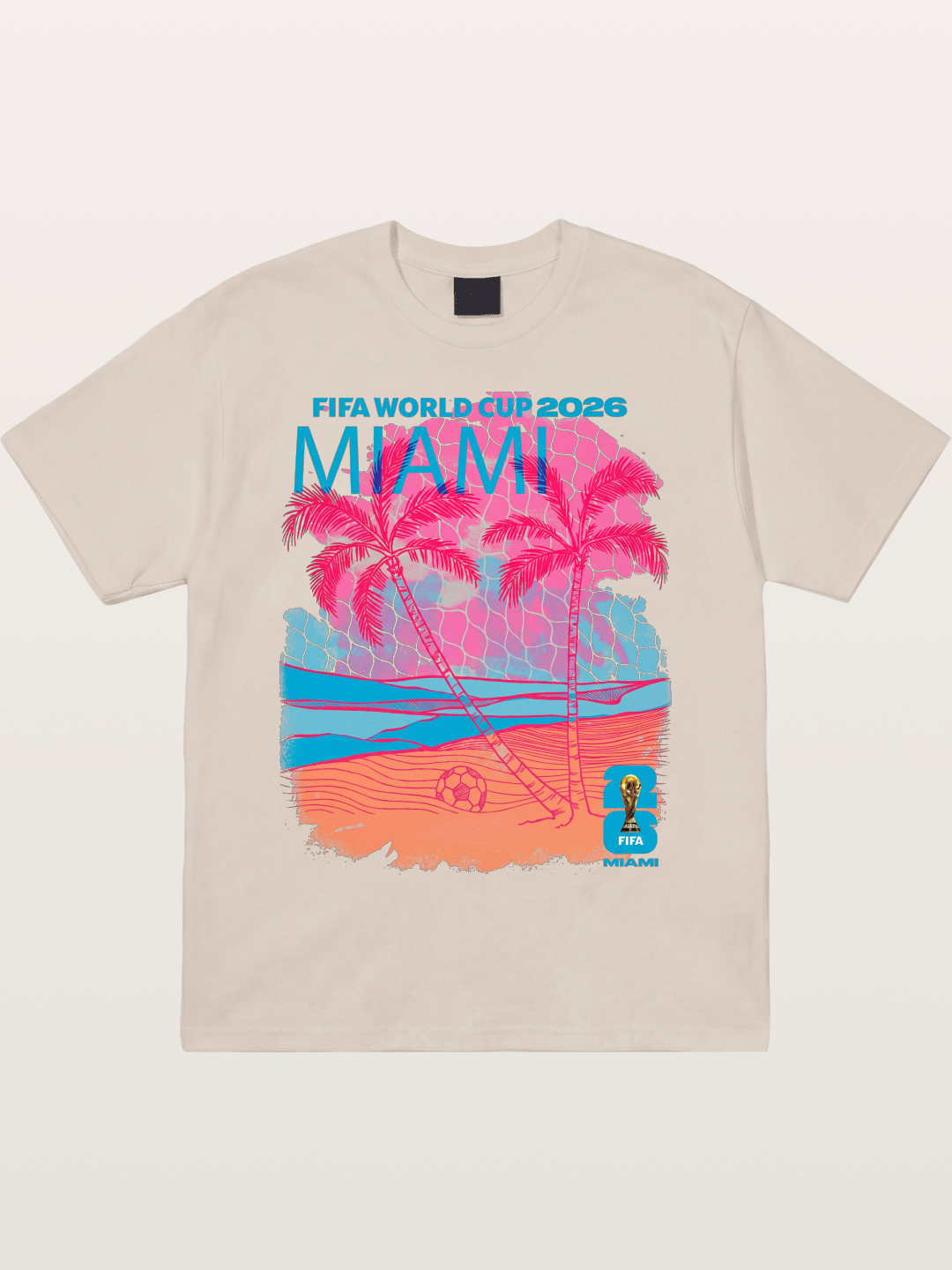 Miami WC 2026 Tropical Sunset Beach Cotton T-shirt
