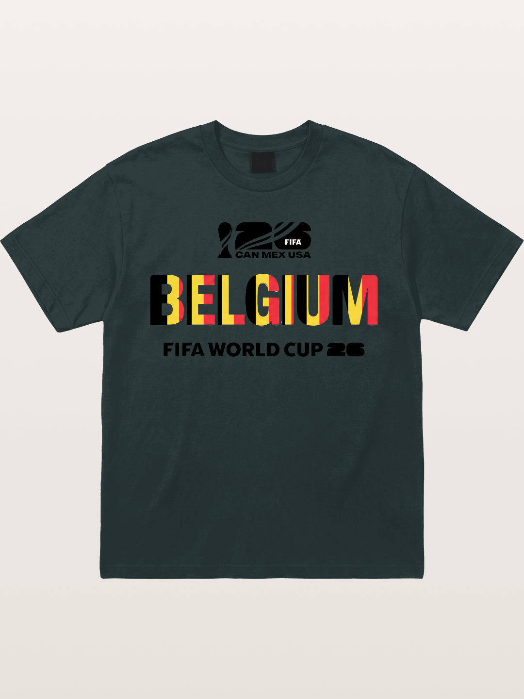 Belgium 2026 Flag Pattern Print Gildan T-shirt