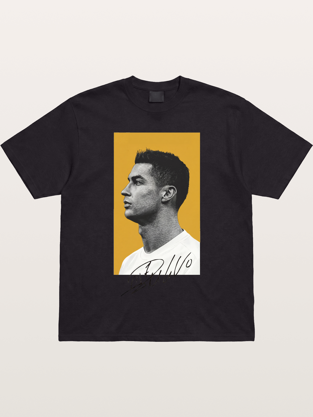 Ronaldo Gold Background Portrait Gildan T-shirt