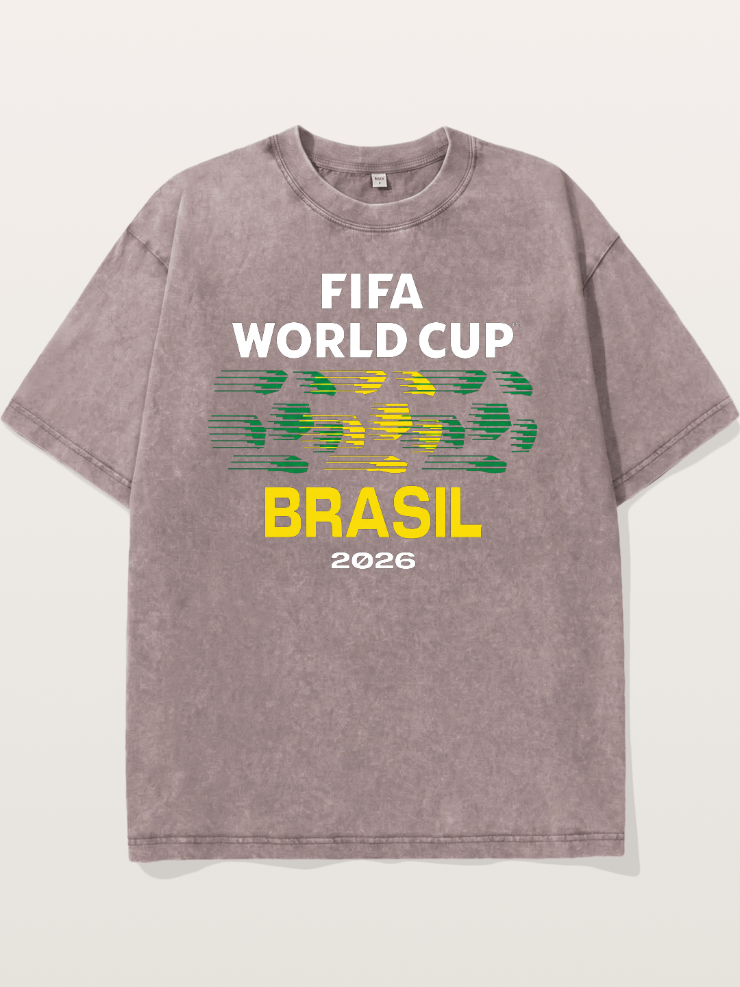 Brasil WC 2026 Speed Text Design Washed T-shirt