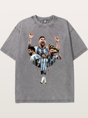 Messi World Champion Montage Washed T-shirt