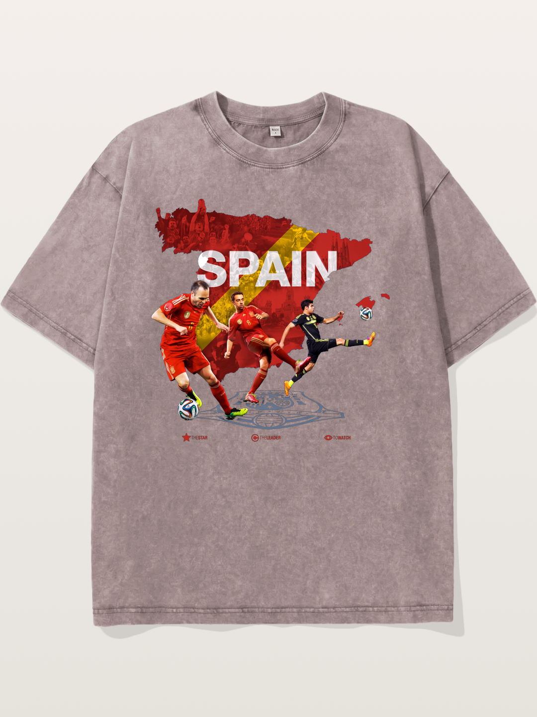 Spain National Team Players Collage Washed T-shirt