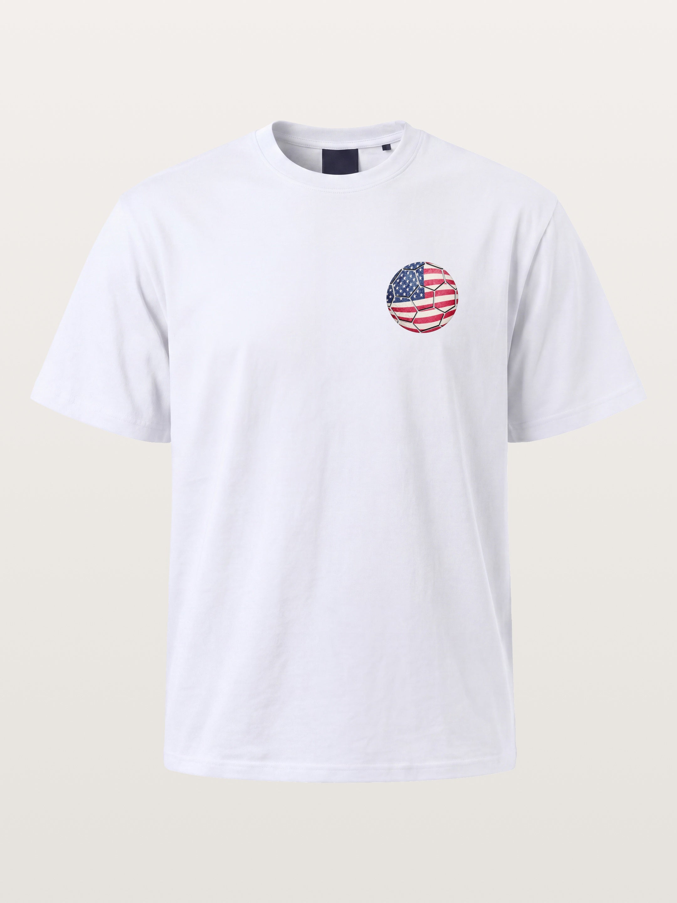 USA Flag Soccer Ball Art Cotton T-shirt