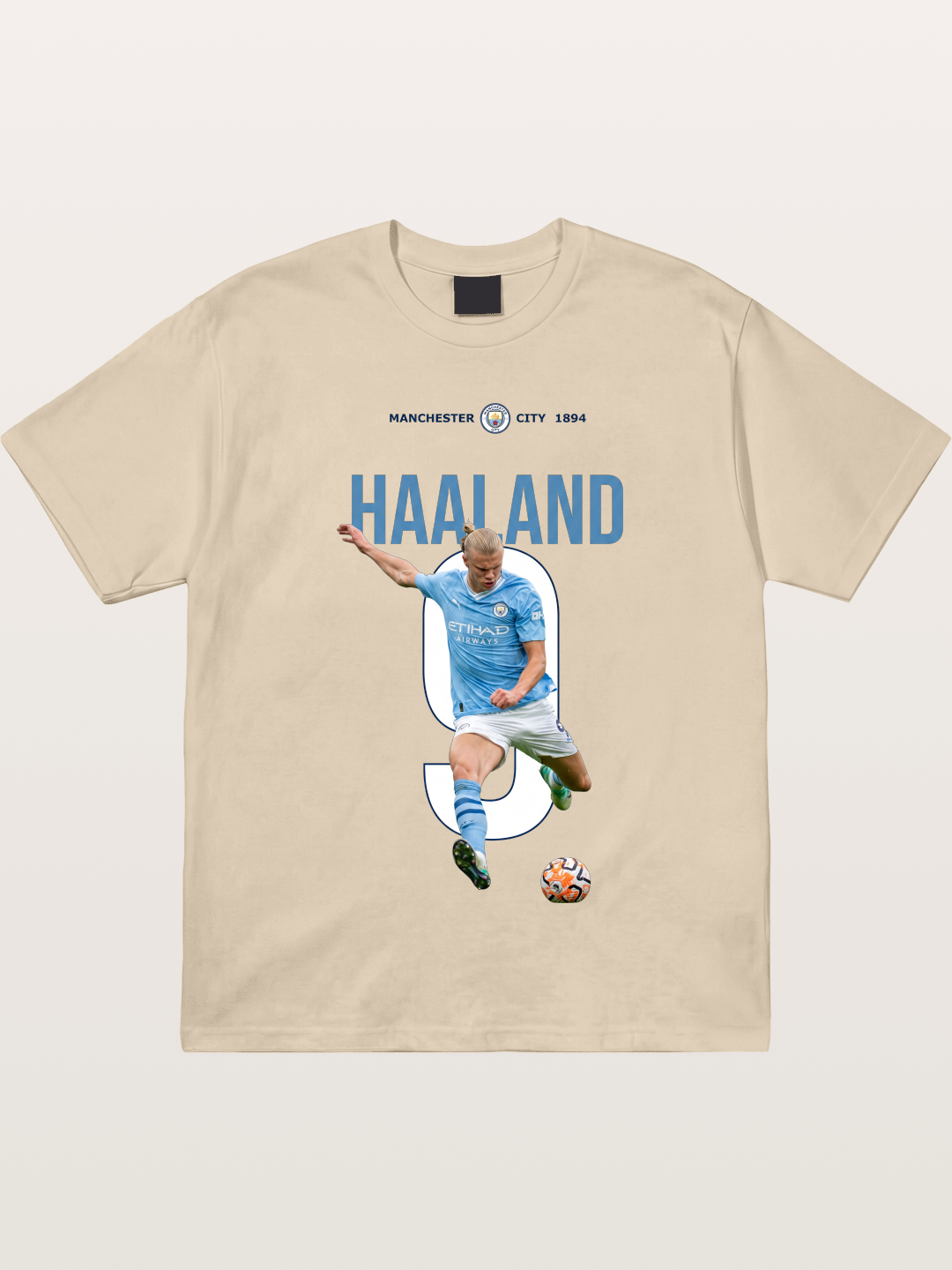 Haaland Number 9 Action Shot Gildan T-shirt