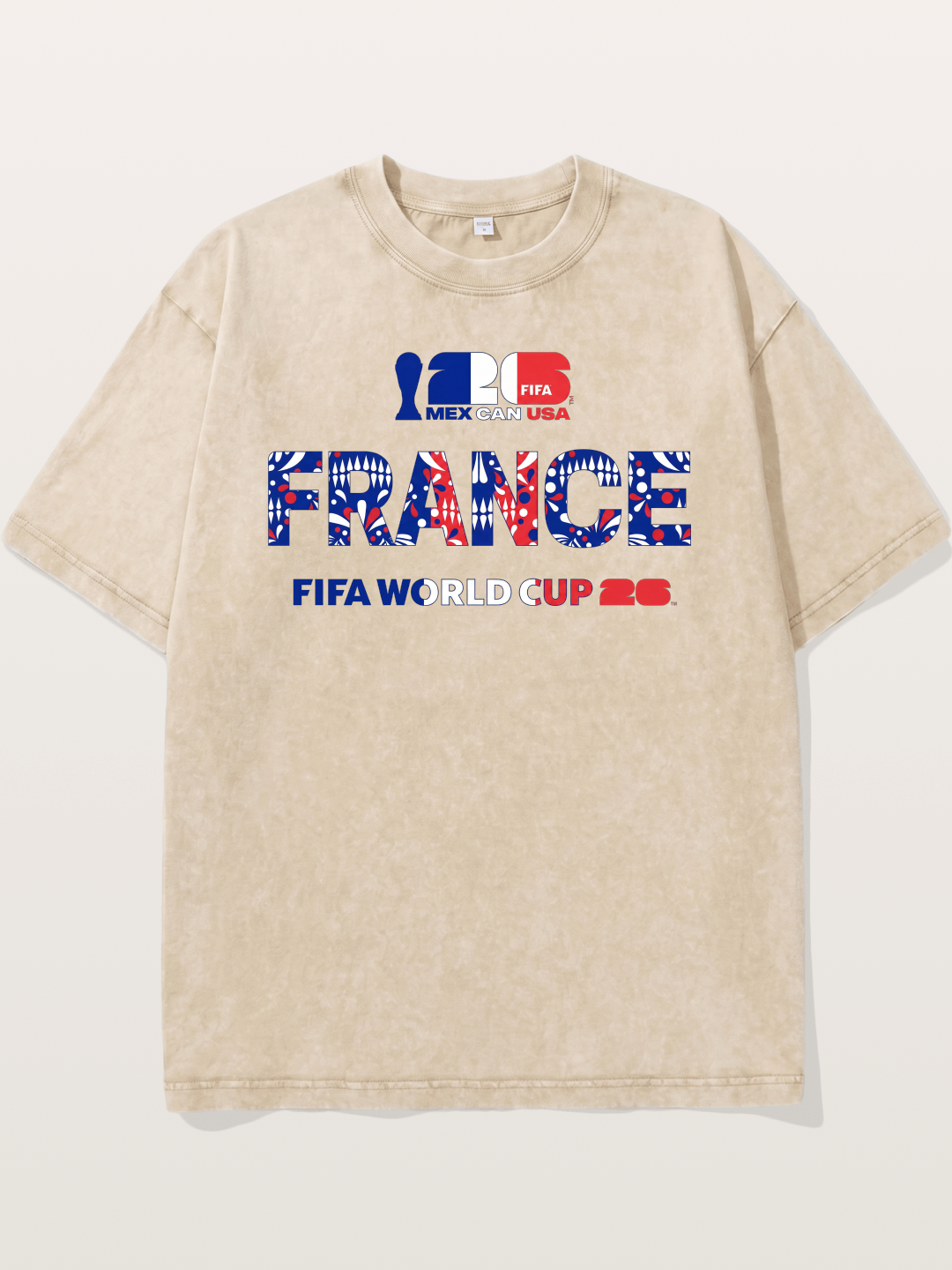 2026 World Cup France Pattern Graphic Washed T-shirt