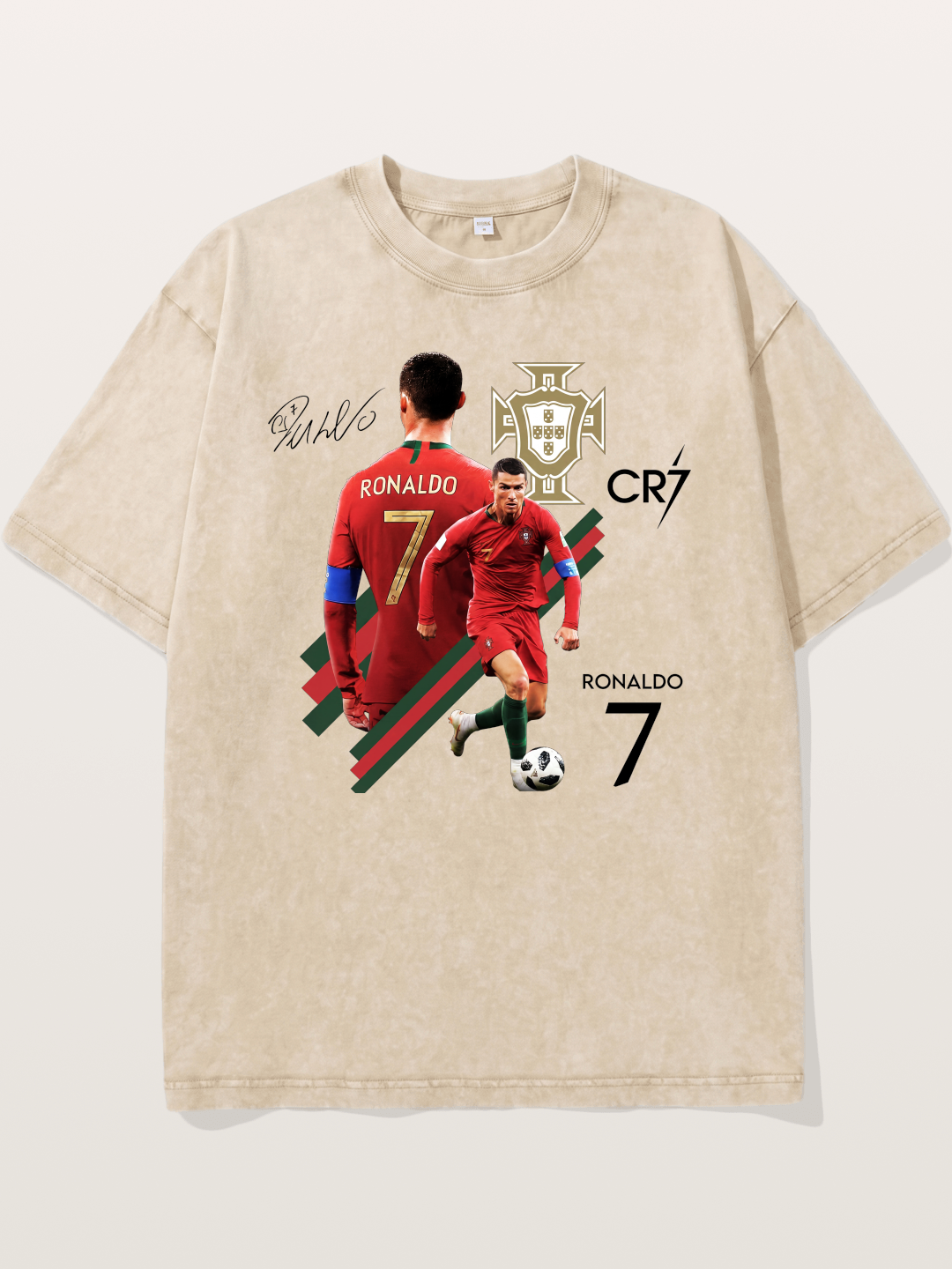 CR7 Portugal Crest Montage Washed T-shirt