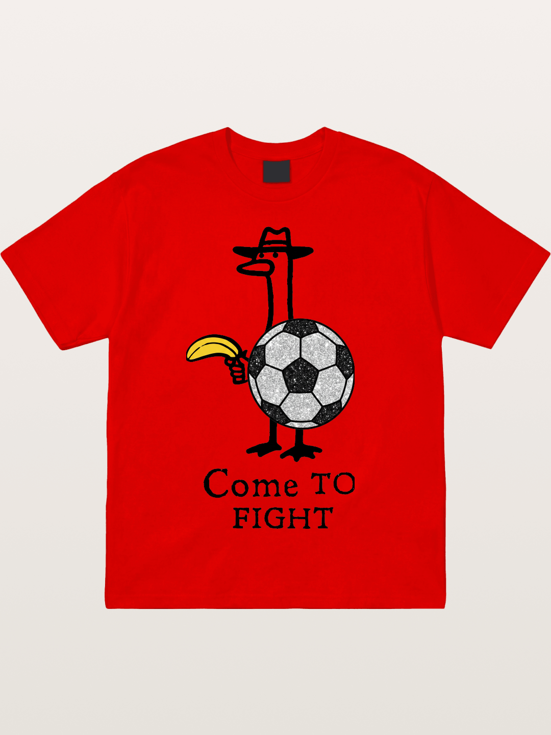 Ostrich Come To Fight Soccer Art Cotton T-shirt