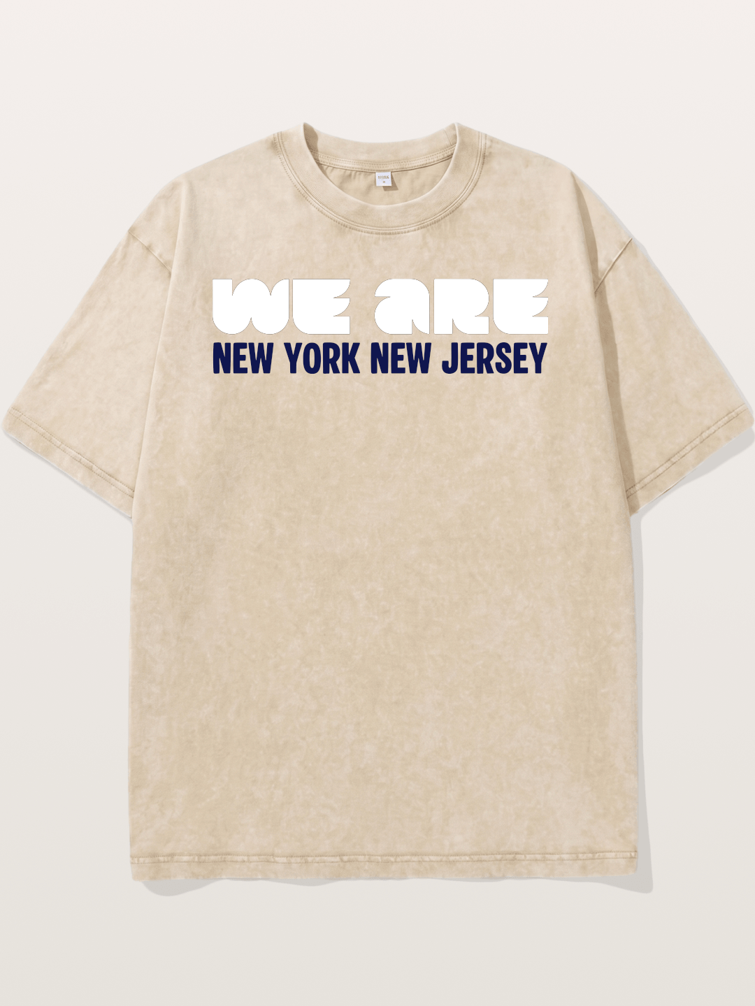 New York New Jersey Navy Typo Washed T-shirt