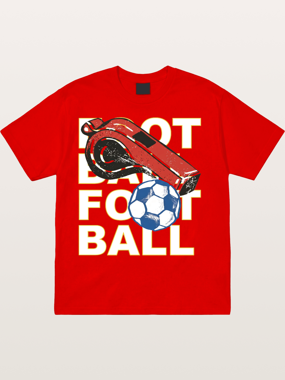 Retro Whistle Football Art Cotton T-shirt