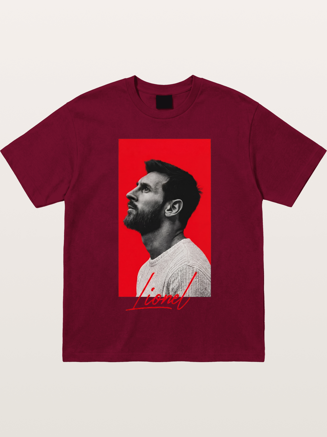 Messi Red Background Portrait Gildan T-shirt