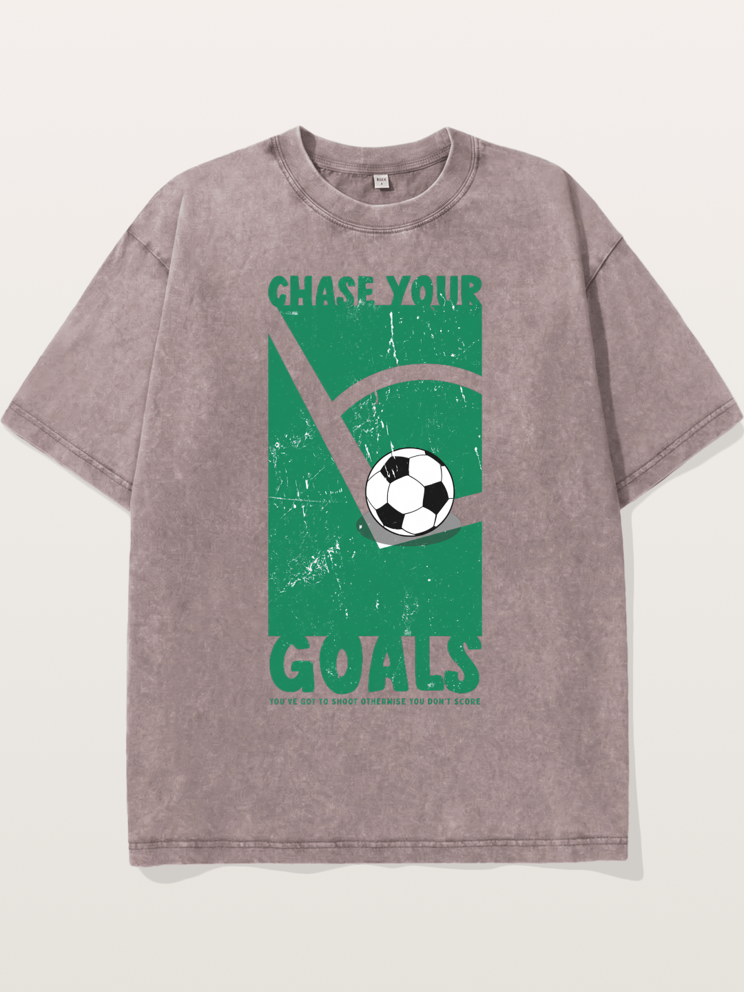 Chase Your Goals Green Poster Washed T-shirt