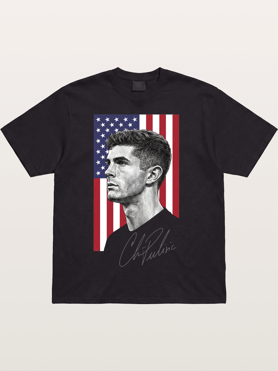 Christian Pulisic US Flag Backdrop Cotton T-shirt