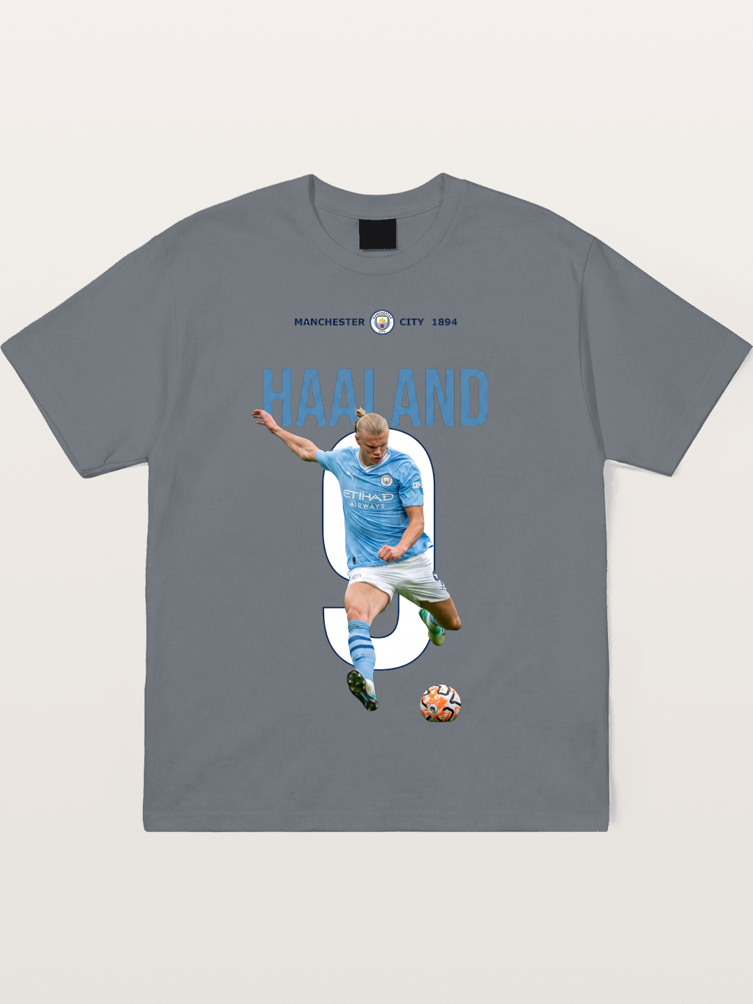 Haaland Number 9 Action Shot Cotton T-shirt