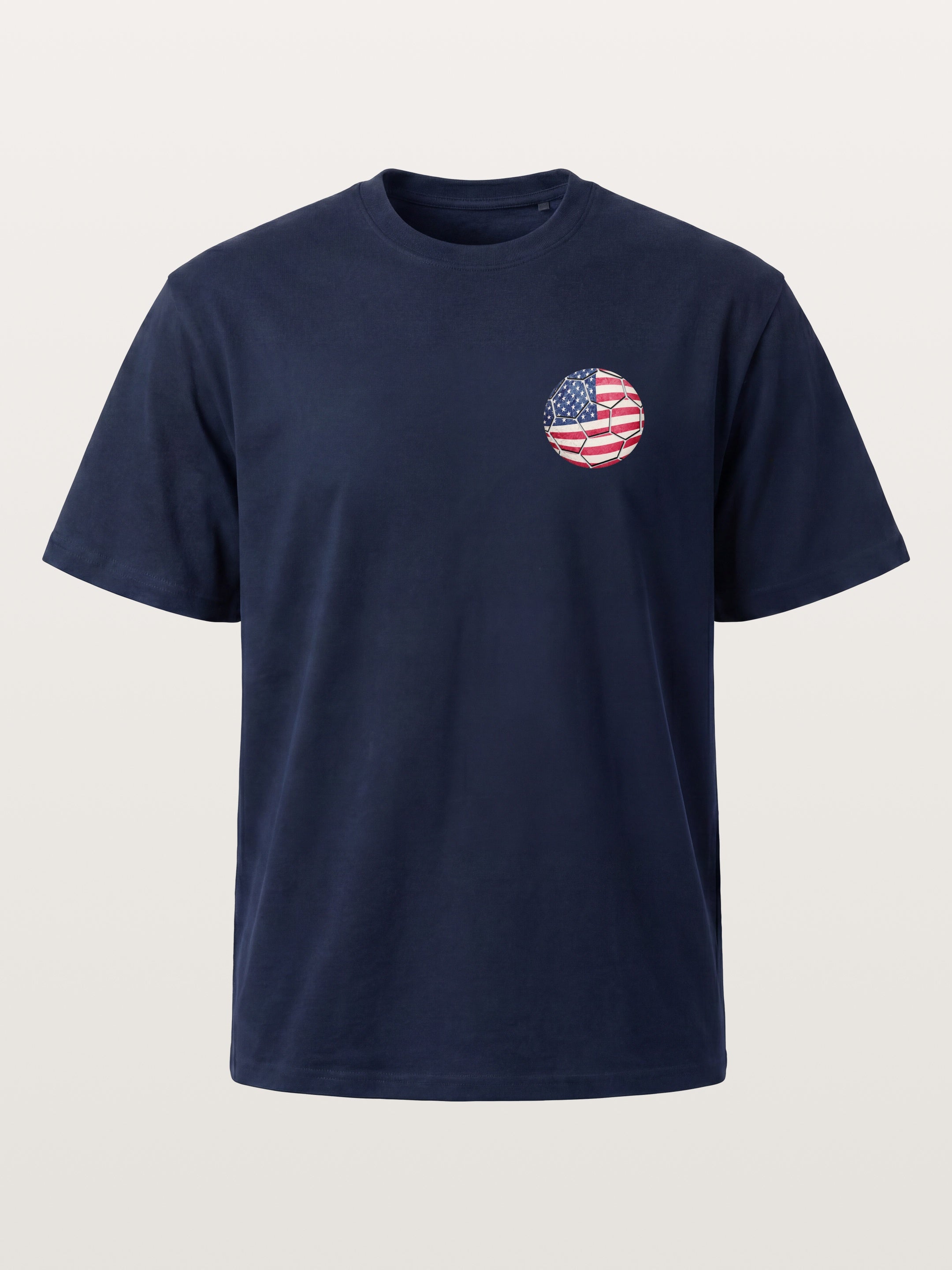 USA Flag Soccer Ball Art Cotton T-shirt