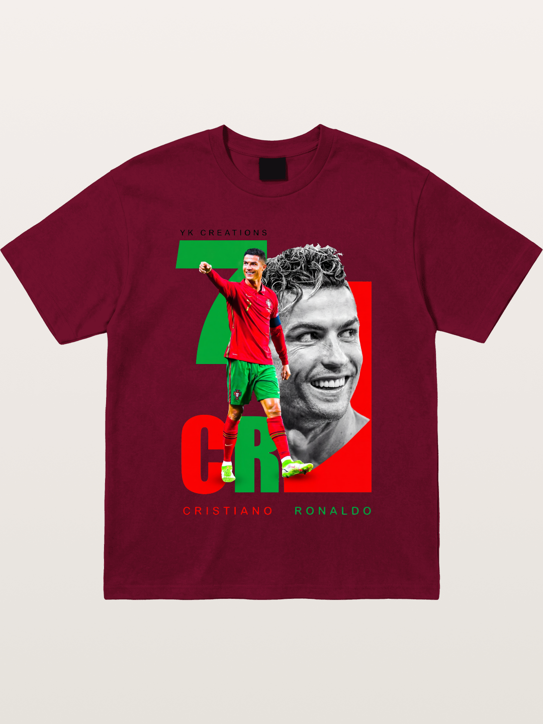 Ronaldo Portugal Colors Portrait Gildan T-shirt