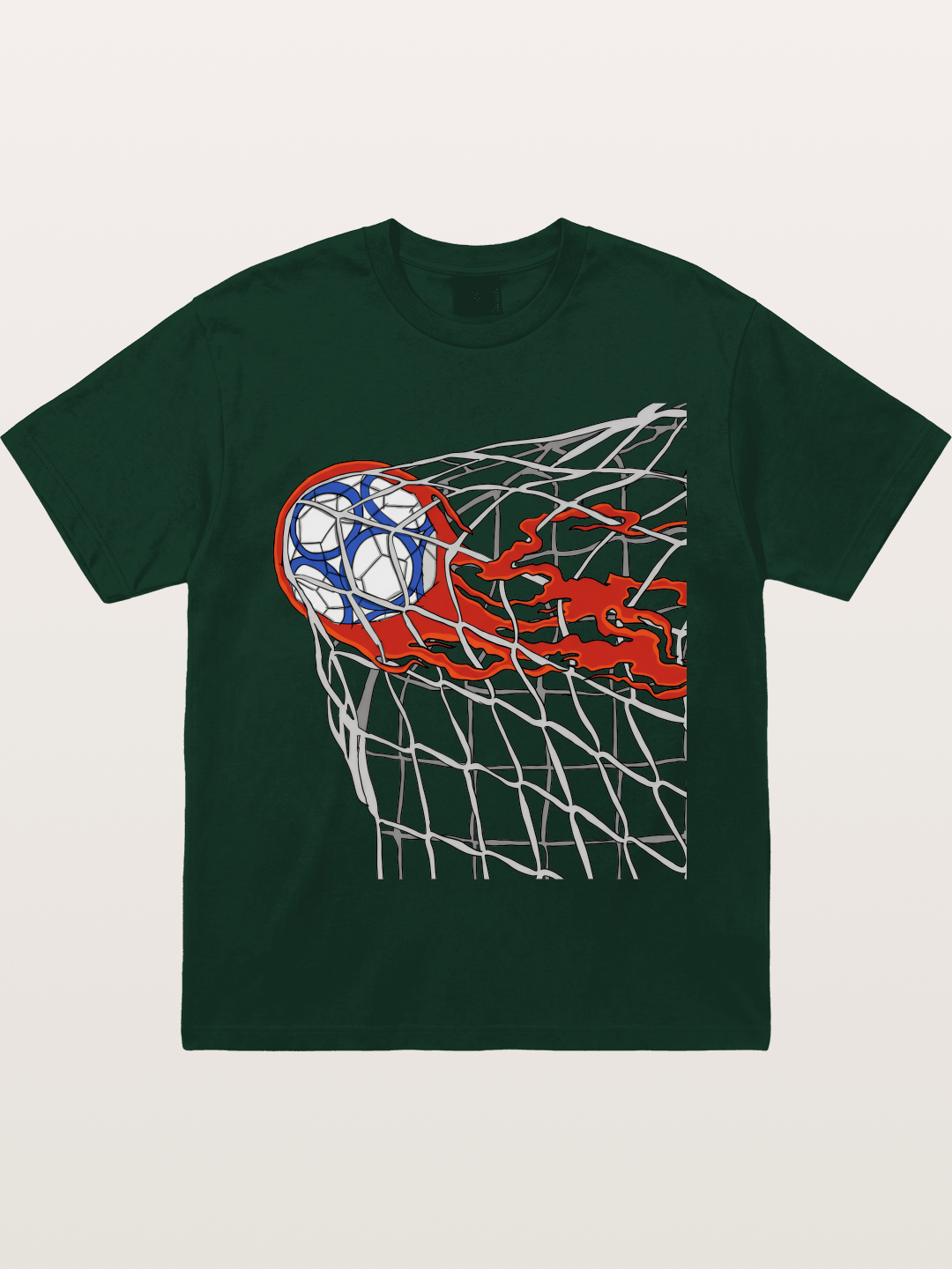 Flaming Goal Net Illustration Gildan T-shirt