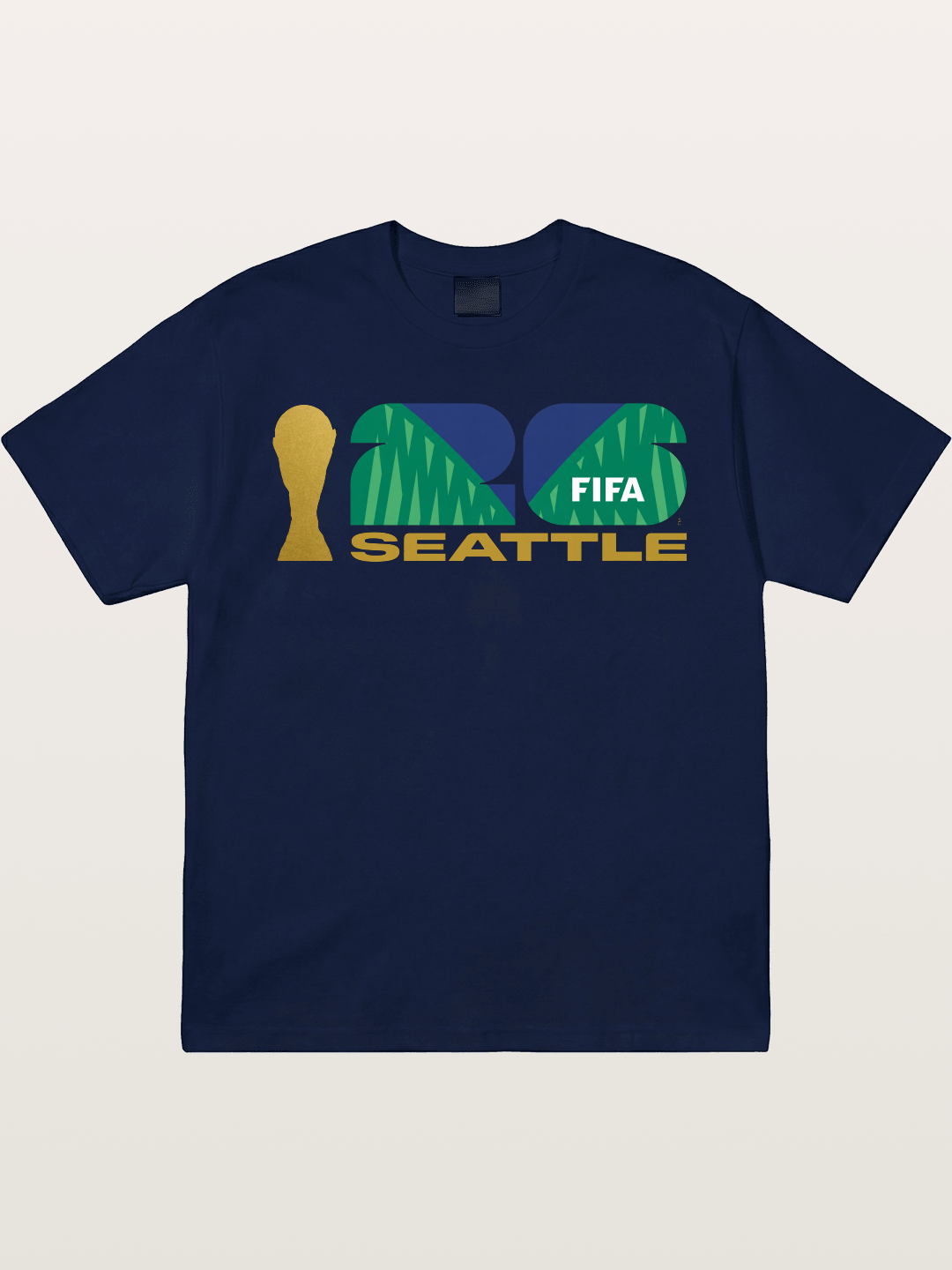 Seattle WC 2026 Gold Green Logo Gildan T-shirt