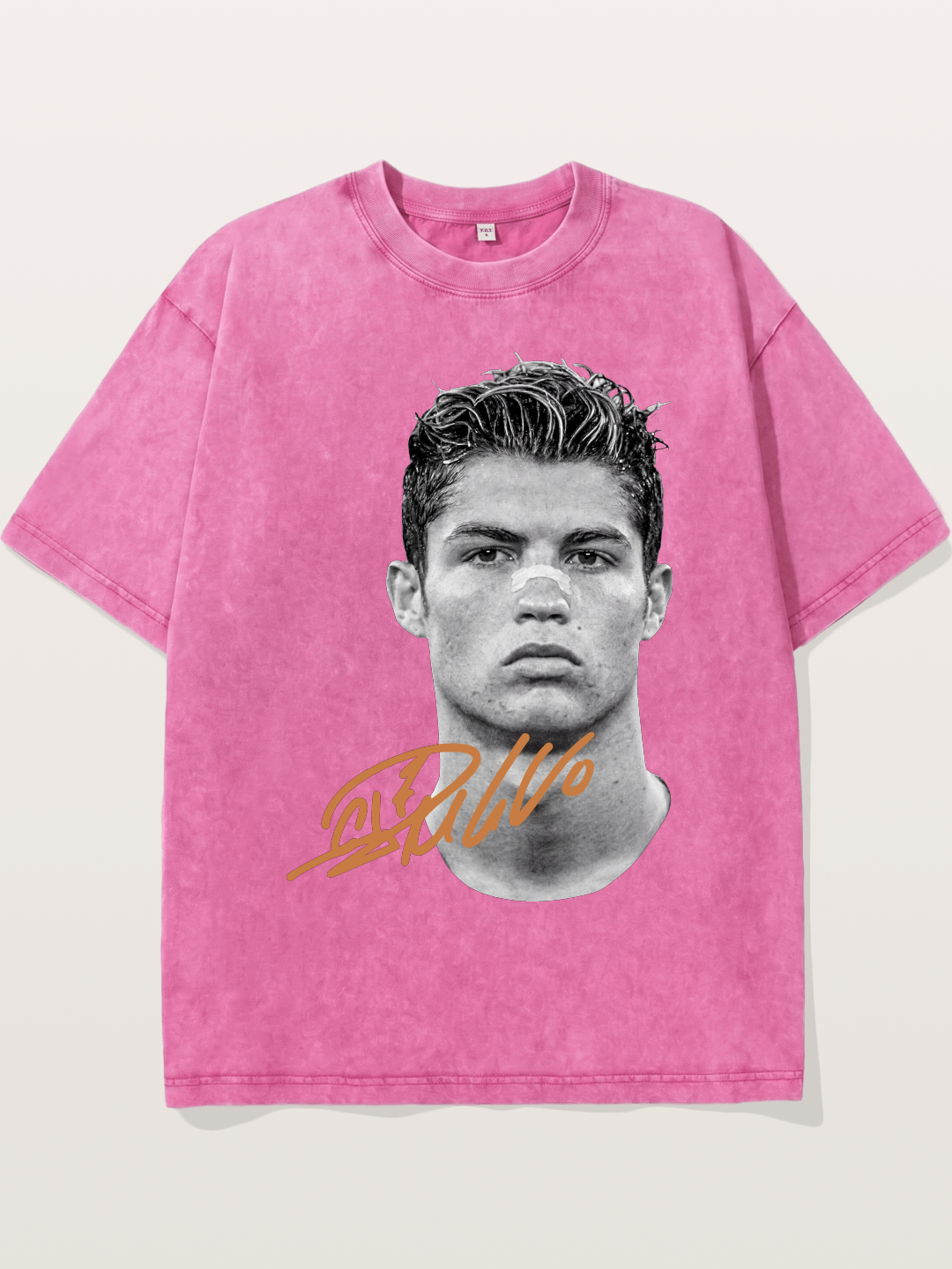 Cristiano Ronaldo Black White Portrait Washed T-shirt