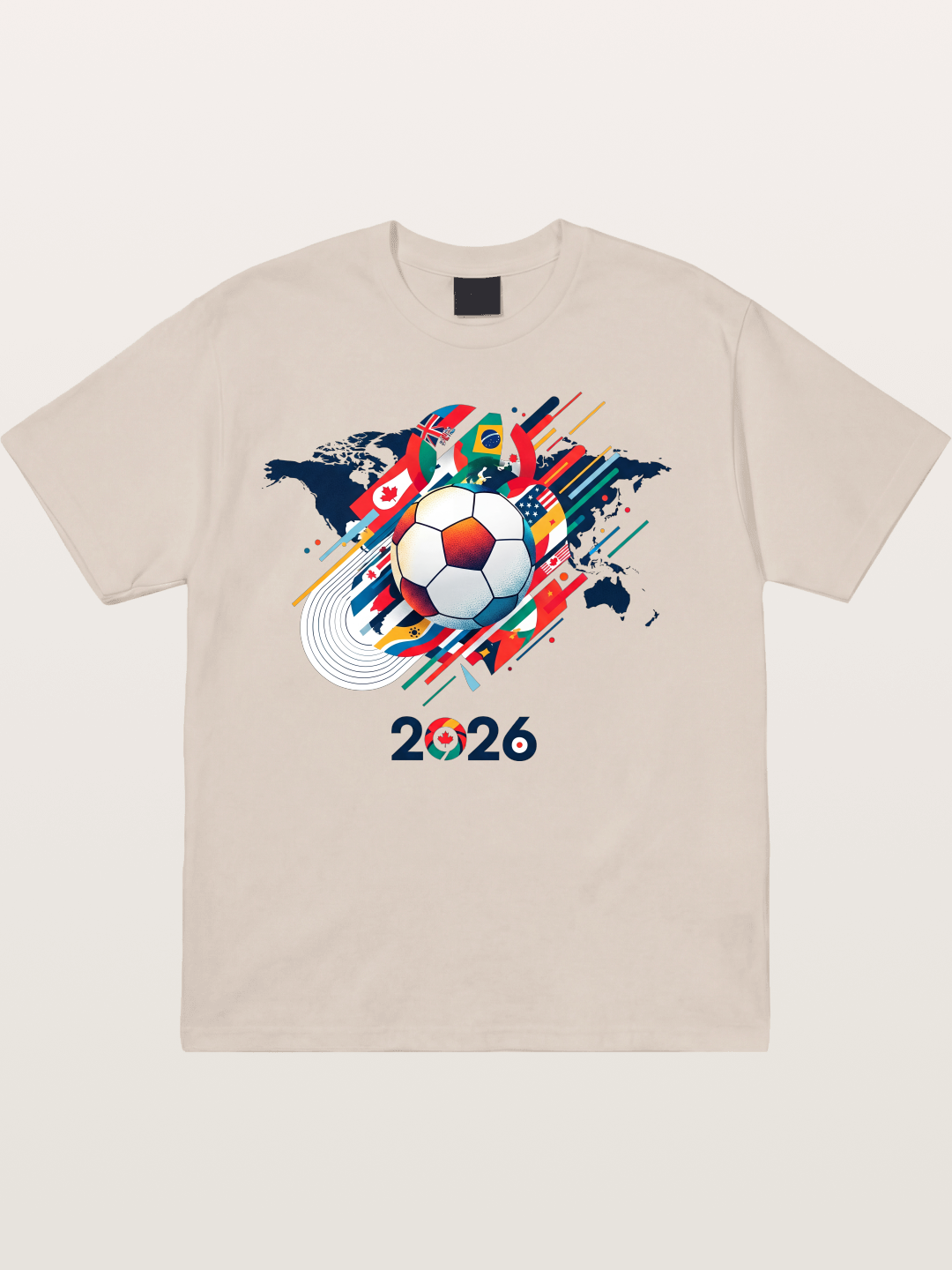 World Cup 2026 Global Flags Print Cotton T-shirt