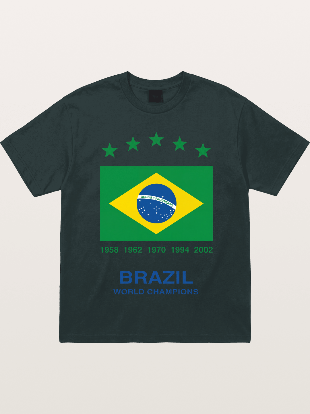 Brazil World Champions Flag Card Gildan T-shirt