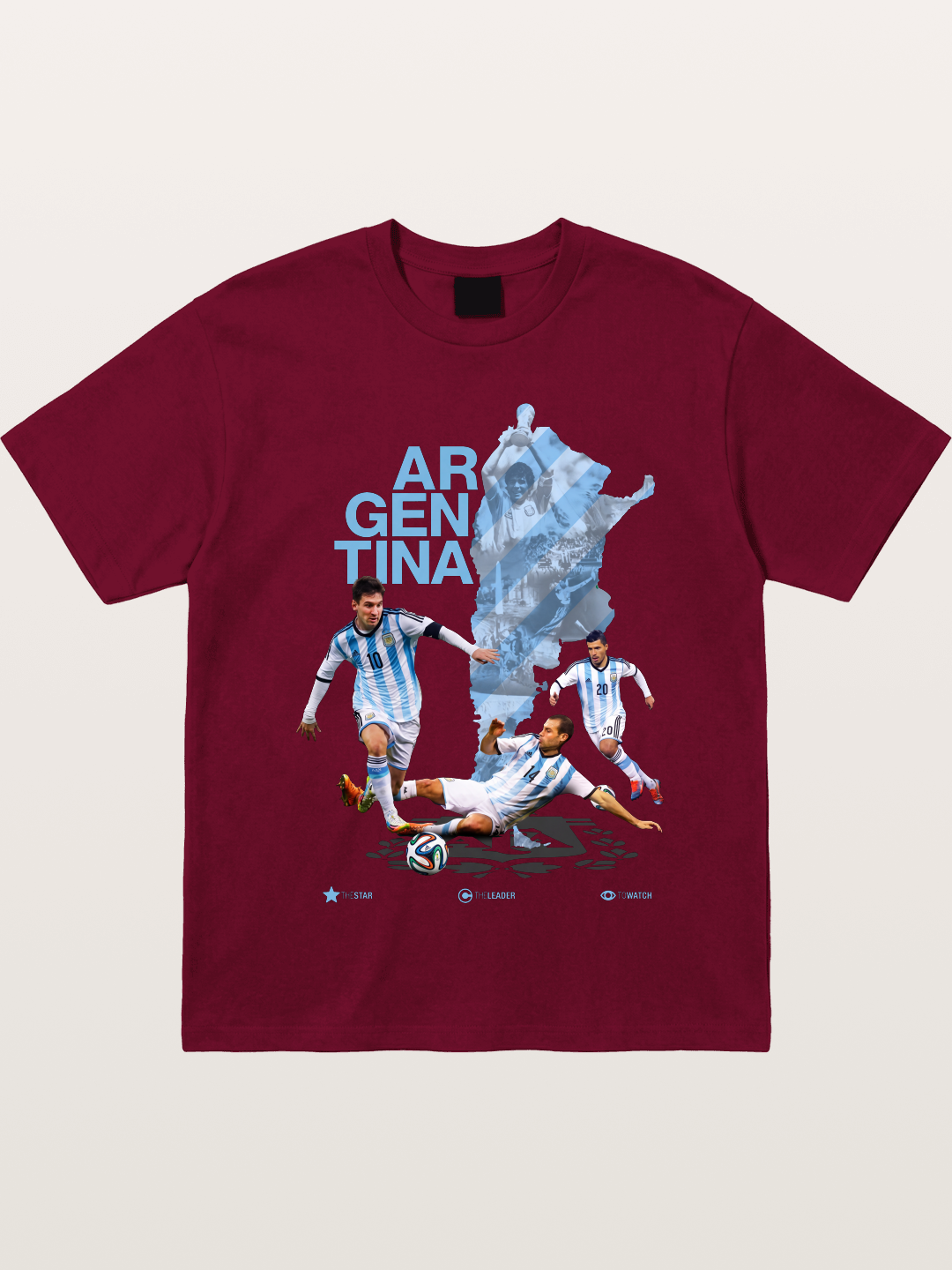 Argentina Soccer Legends Map Layout Gildan T-shirt
