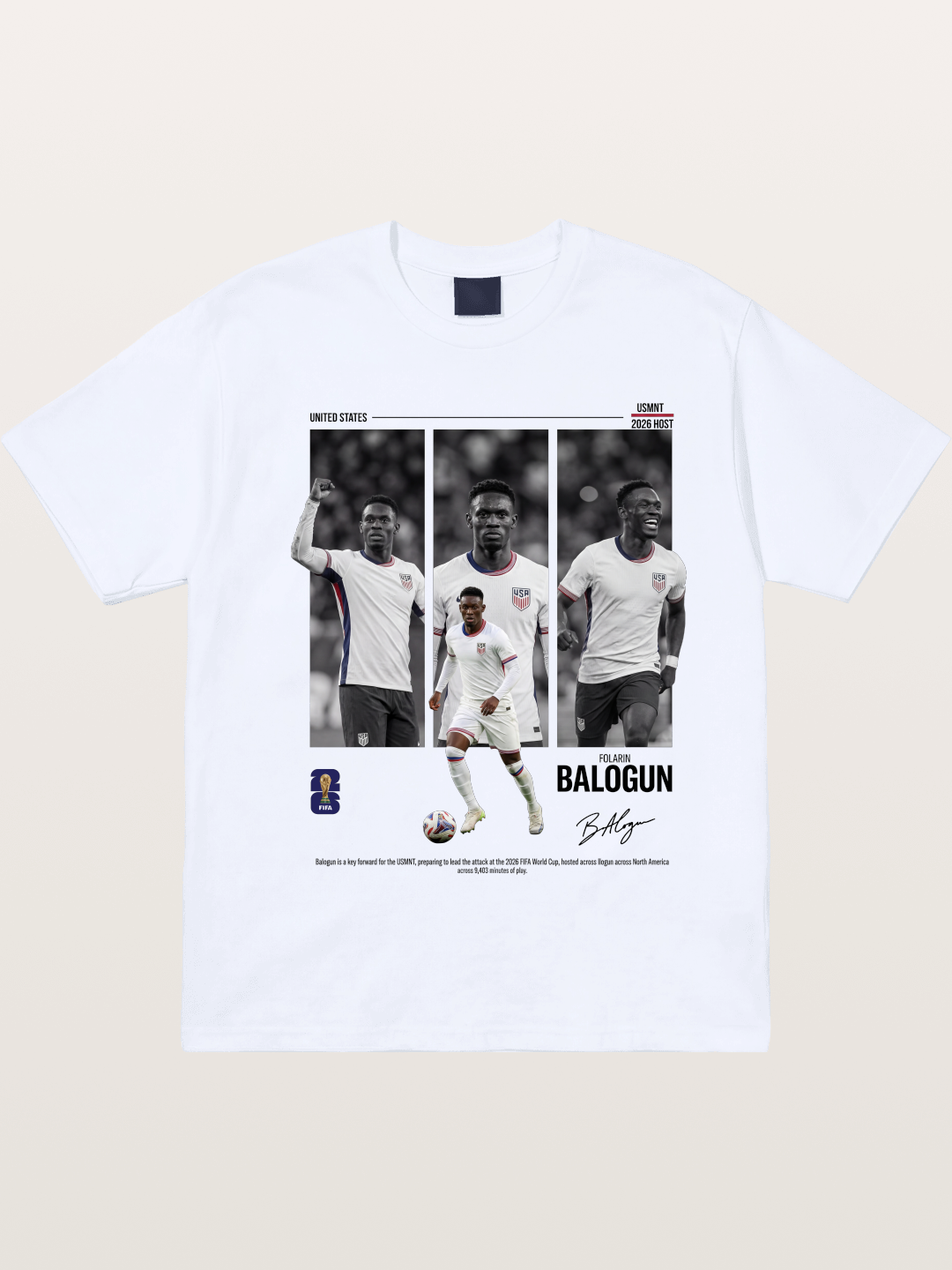 Folarin Balogun Three Panel Archive Gildan T-shirt