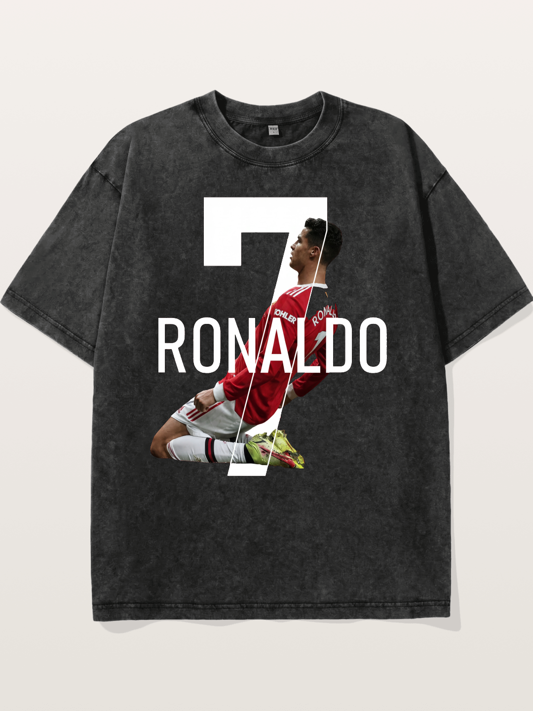 Ronaldo Red Jersey Celebration Pose Washed T-shirt