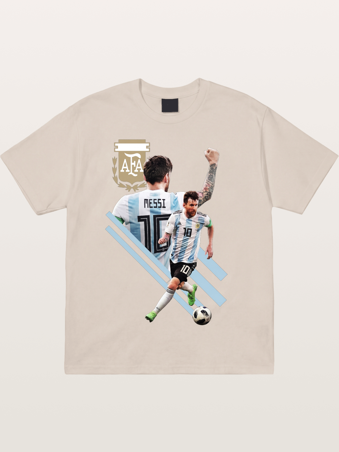 Messi Argentina Layered Art Cotton T-shirt