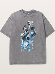 Messi WC Trophy Watercolor Washed T-shirt