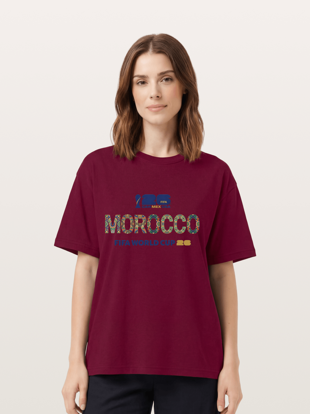 Morocco 2026 Mosaic Typography Gildan T-shirt