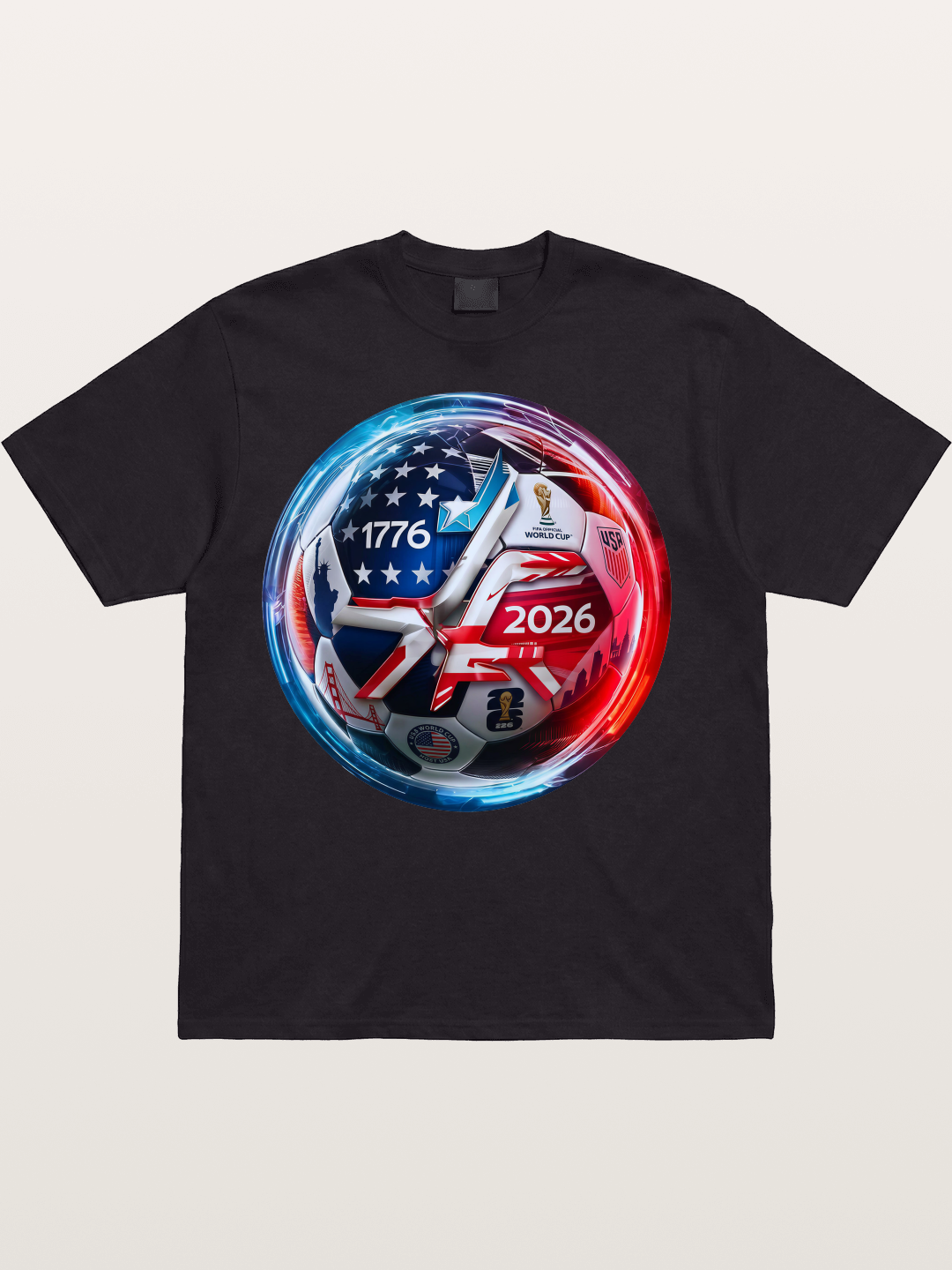2026 USA Soccer Ball Poster Cotton T-shirt