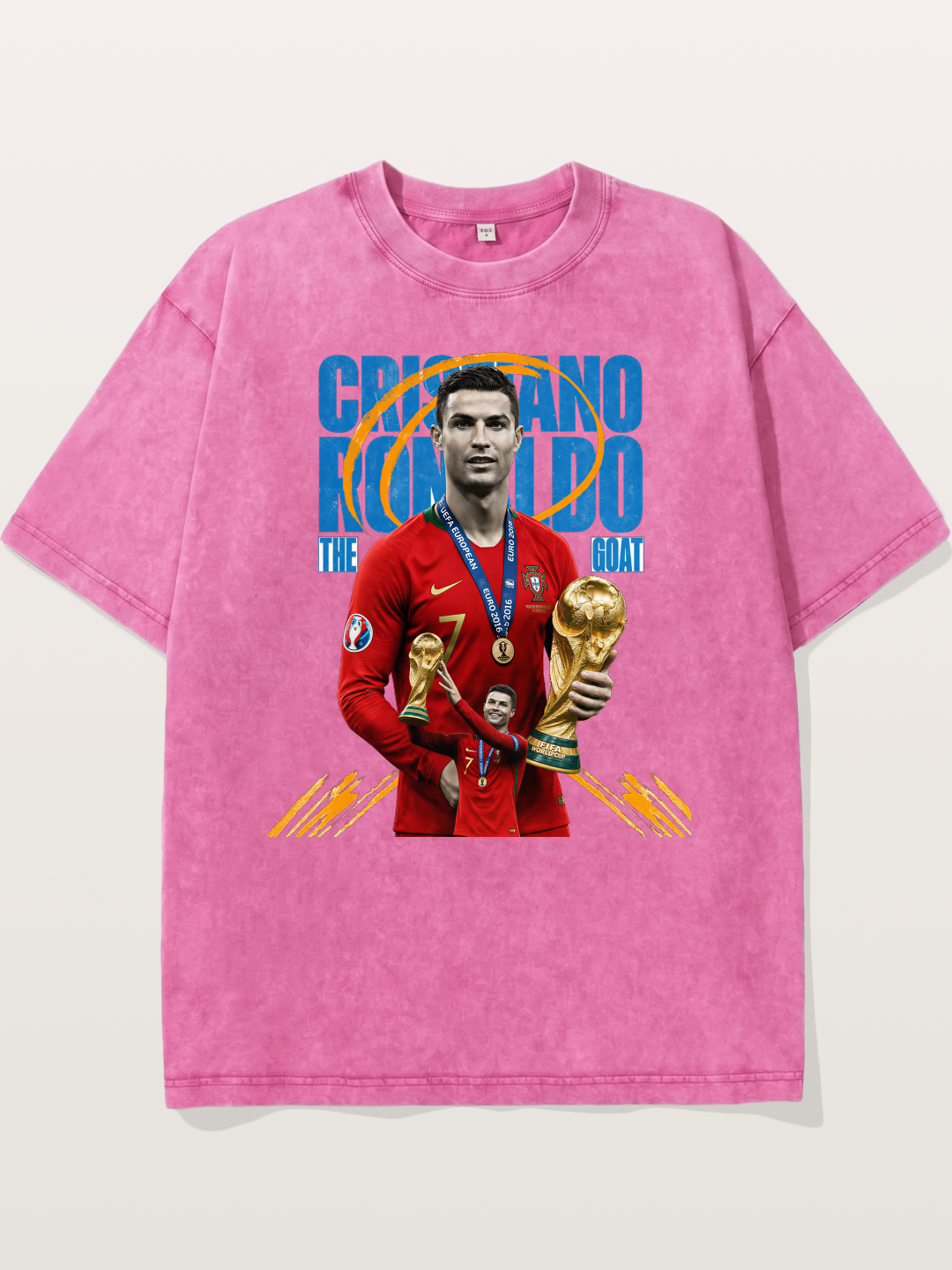 CR7 Portugal WC Trophy Art Washed T-shirt