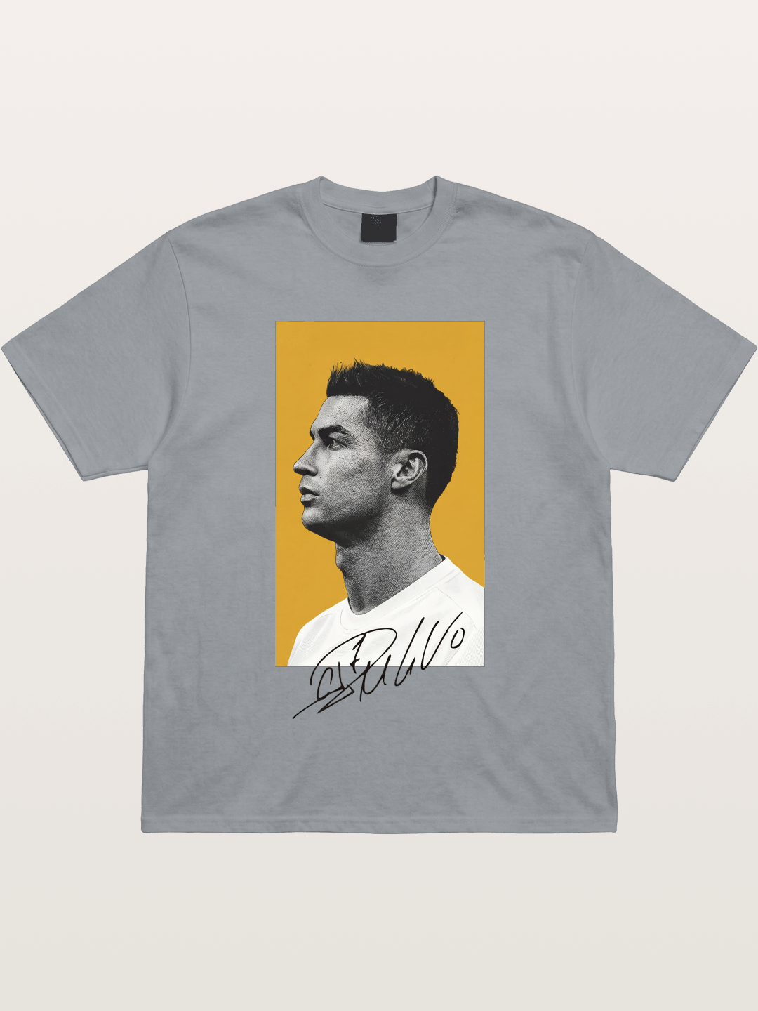 Ronaldo Gold Background Portrait Gildan T-shirt