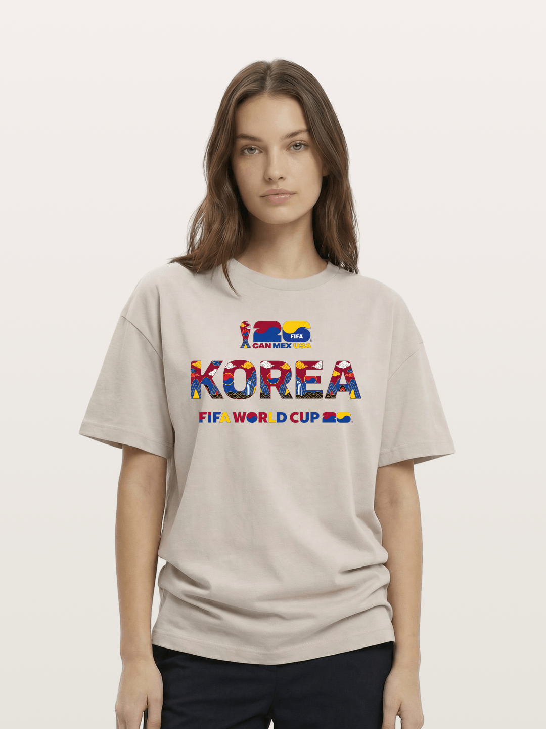 Korea 2026 Folk Ornament Design Cotton T-shirt